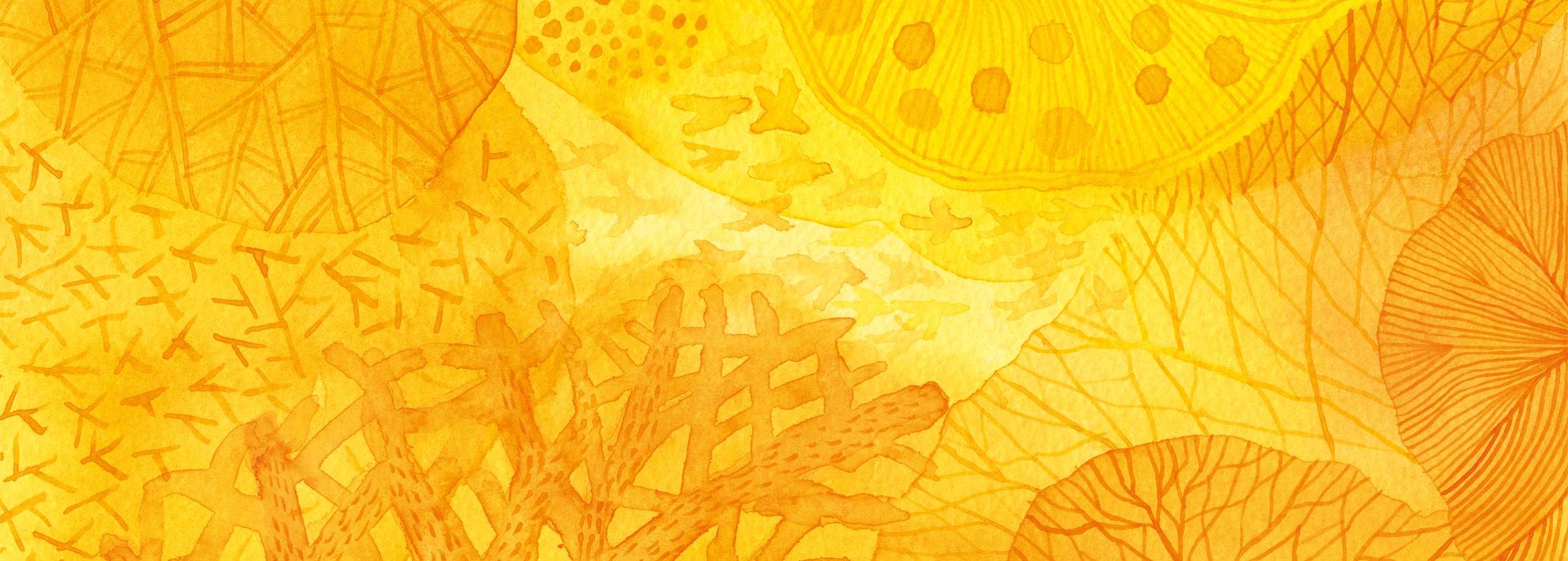 Yellow Tree of life organic background pattern