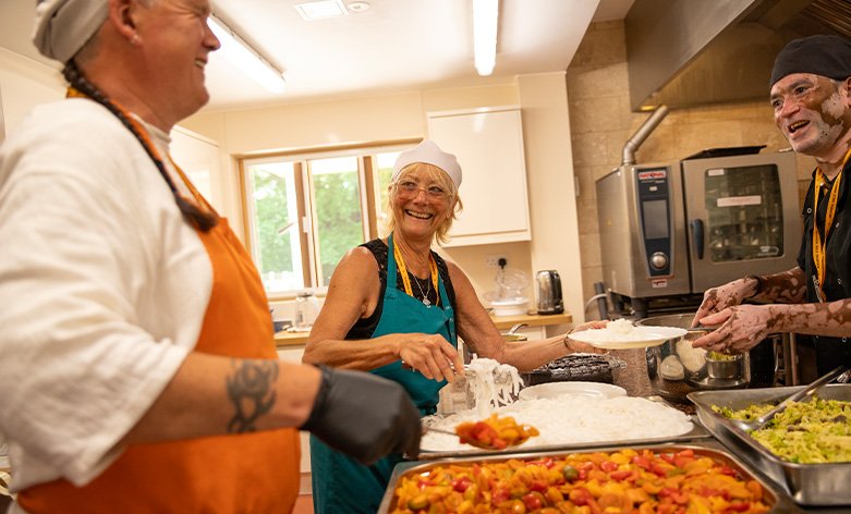 Volunteer cooking